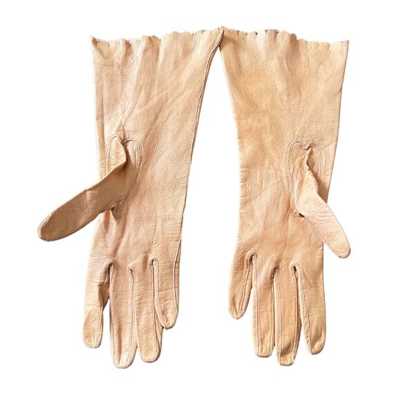 Antique 1930s–50s Kid Leather Gloves Size 6.75 - Picture 3 of 6